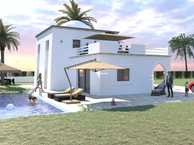 Construction Maison+terrain+piscine à  Djerba