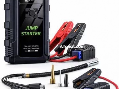 2-en-1 Démarreur de saut de voiture et gonfleur pneu portable 12V