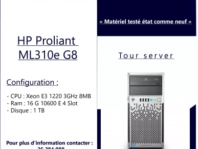 HP proliant  ML 310 e   G8 HP proliant  ML 310 e   G8