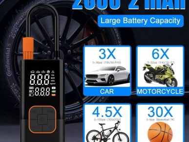 Gonfleur de pneu portable avec lumière LED