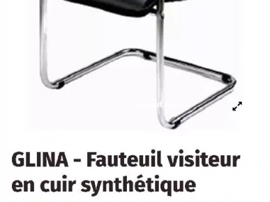 2 chaises inox et simili cuir