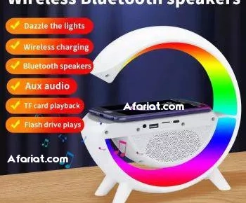 Lampe LED -haut-parleur Bluetooth chargeur sans fil  radio réveil