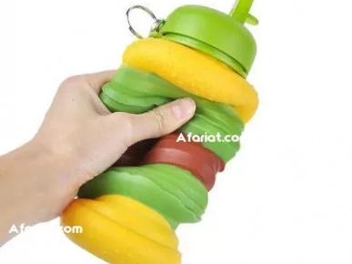 Bouteille d'eau pour enfants en silicone 600 ml (hamburger)