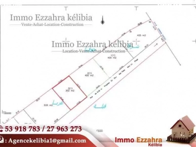 Un Nouveau Terrain de 302 m² à #Ezzahra_kélibia Un Nouveau Terrain de 302 m² à #Ezzahra_kélibia