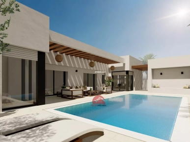 PROJET CONSTRUCTION TITRE BLEU EN Z-U À DJERBA  - RÉF P653