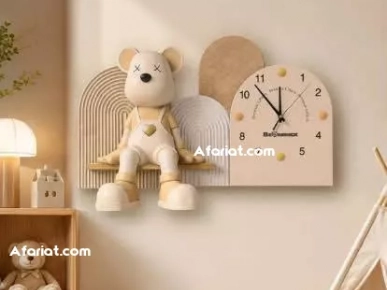 Horloge Murale Design Éducative – Collection Ours "Bearbrick"