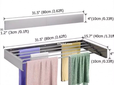 étendoir à linge mural pliable et rétractable