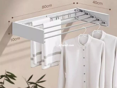 étendoir à linge mural pliable et rétractable