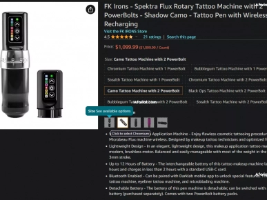 Machine à tatouer premium sans fil Spektra Flux importé