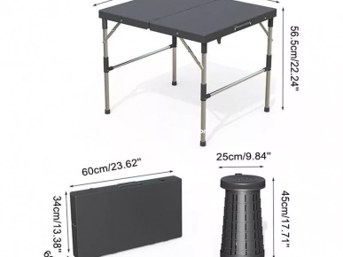 Ensemble de table et tabourets pliants