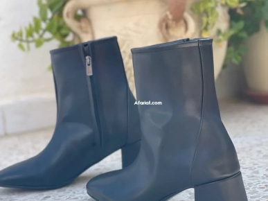 Bottines moulantes talon large - Femme