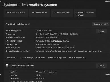 LENOVO LOQ 15IAX9 importé utilisé 3 mois en très bon état