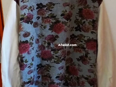 Blouson avec motif de roses de la DAZA Fashion, taille L