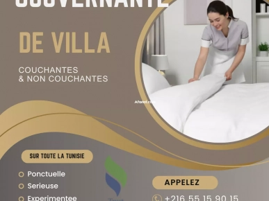 GOUVERNANTE DE VILLA NON COUCHANTE A BOUMHAL GOUVERNANTE DE VILLA NON COUCHANTE A BOUMHAL