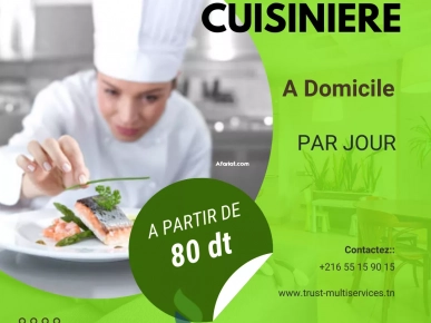 Vous cherchez une cuisiniere par jour a Borj Cedria? Vous cherchez une cuisiniere par jour a Borj Cedria?
