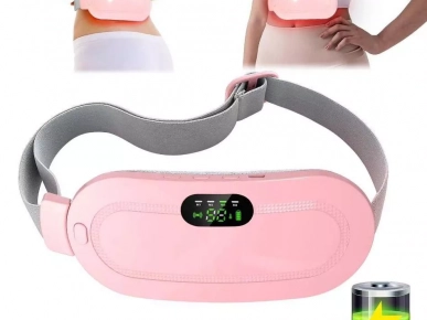 Ceinture de tampon de chaleur et de massage électrique rose
