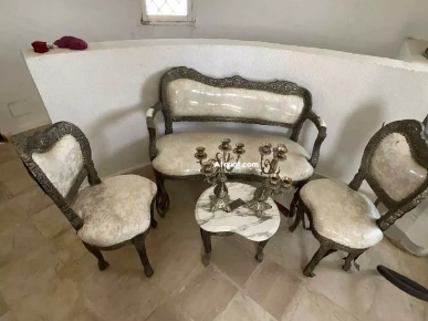 salon et console en argent