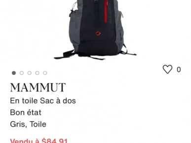 Sac à dos de camping et randonnée MAMMUT 45 litres imperméable