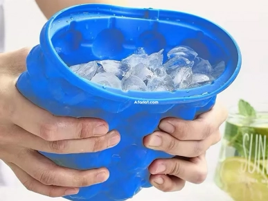 2 en 1 Moule à glaçons et support à boissons en silicone