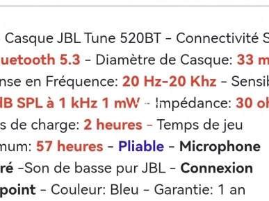 Casque jbl 520bt