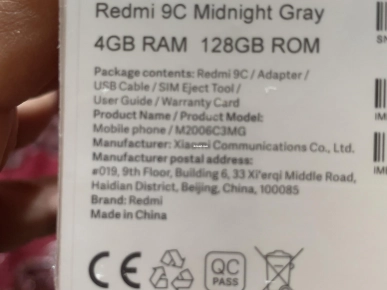 Redmi 9c 128GB 4GB ram 5000mlh batterie