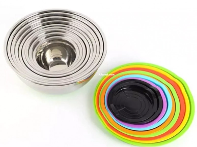 Ensemble de bols en acier inoxydable avec couvercles (5 pièces)