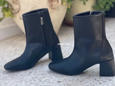 Bottines moulantes talon large - Femme