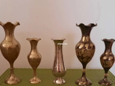 5 Vases vintage petite taille made in inde