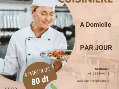 Vous cherchez une cuisinière par jour a Mornag? Vous cherchez une cuisinière par jour a Mornag?