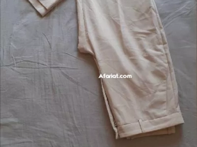 pontalon beige mango