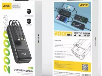 Power bank 20 000 mAh marque Aspor