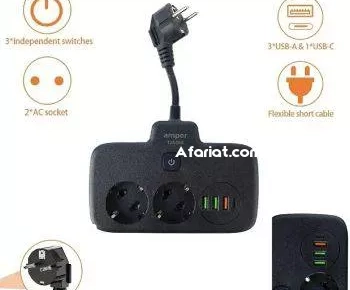 Multiprise intelligent 6EN1 Avec interrupteur et Sécurité Enfant