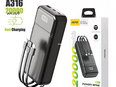 Power bank 20 000 mAh marque Aspor