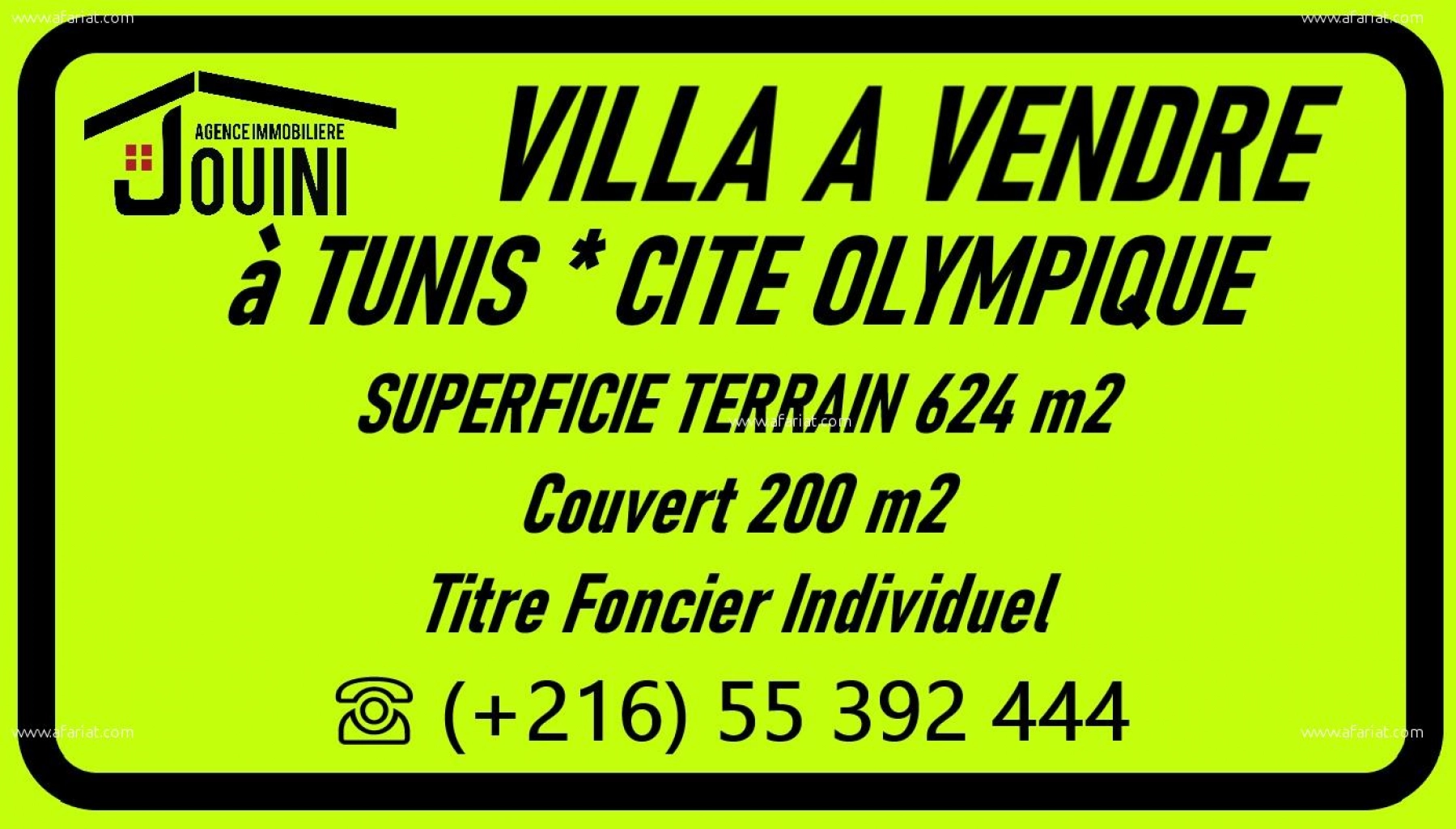 Villa à La Cité Olympique Tunis