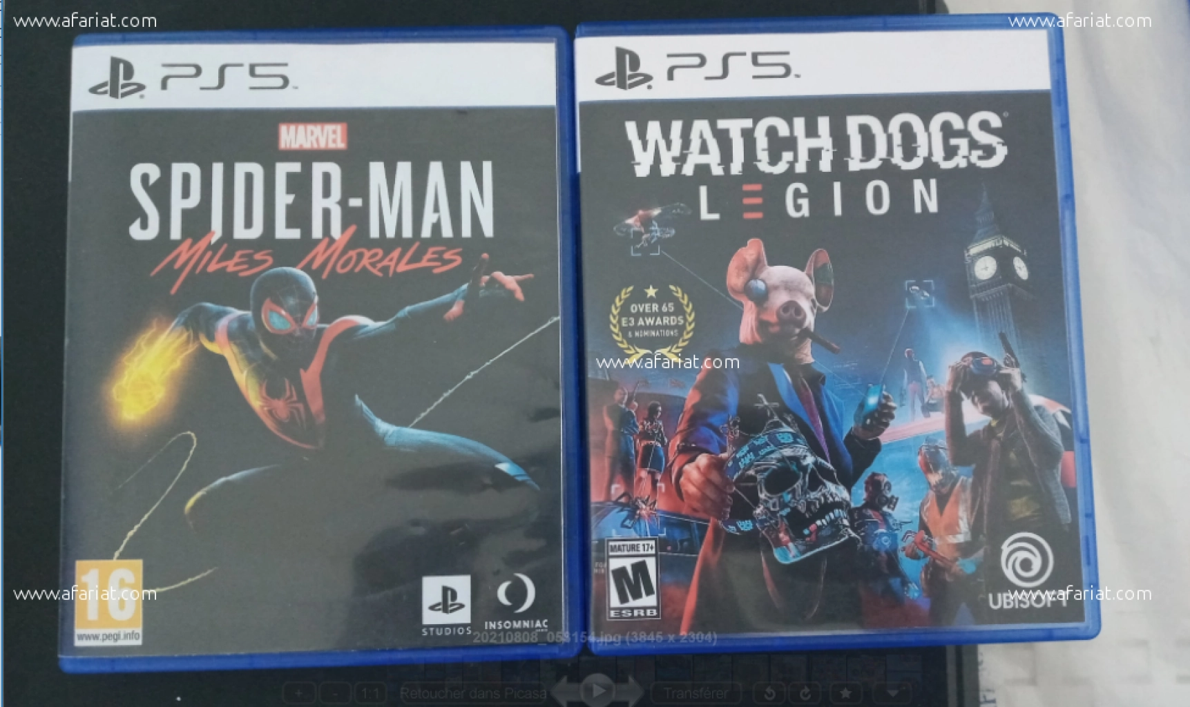 2 JEux PS5 Spiderman Watch dogs