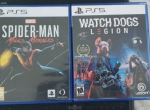 Annonce d'Offre catégorie Jeux vidéo et consoles à Ouardia région de Tunis: 2 JEux PS5 Spiderman Watch dogs 