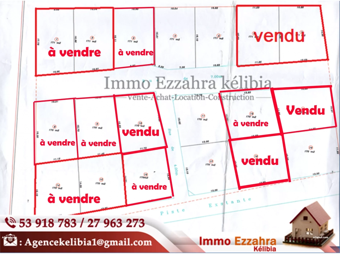 A VENDRE Un lotissement à Ezzahra-Hammem Ghezaz