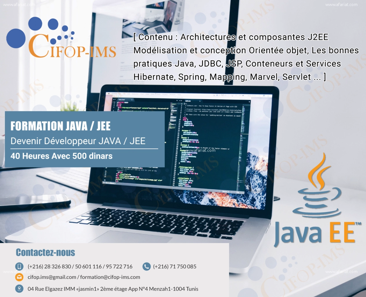 Formation 100% pratique en JAVA/JEE GSM: 25 315 269