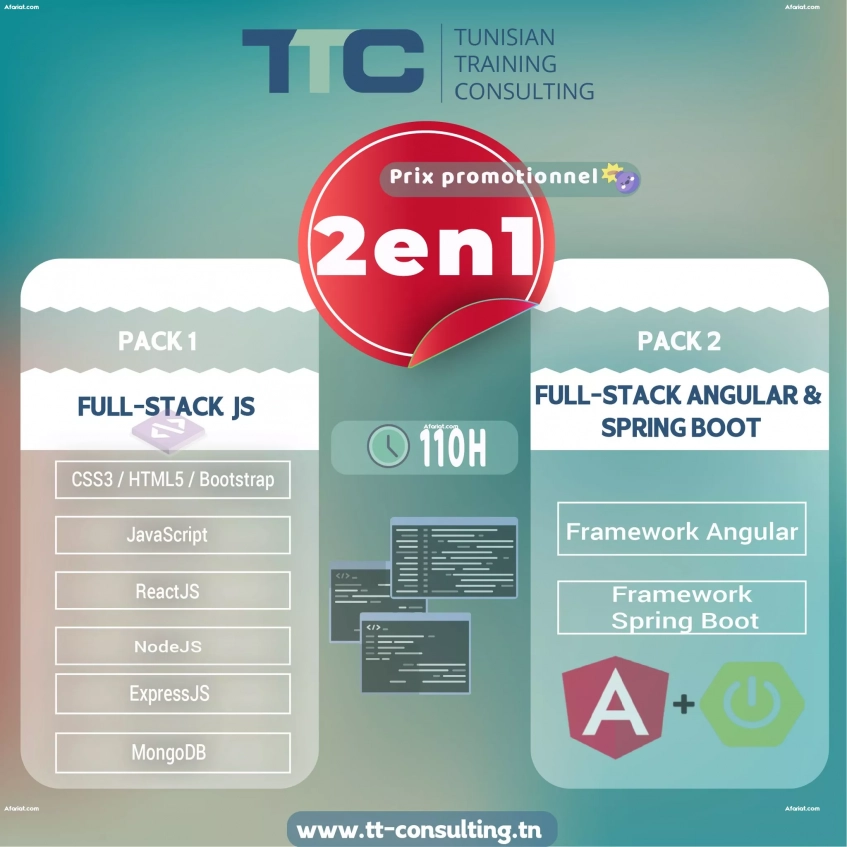 Pack 2 en 1 Full-Stack JS & Angular Spring_Boot