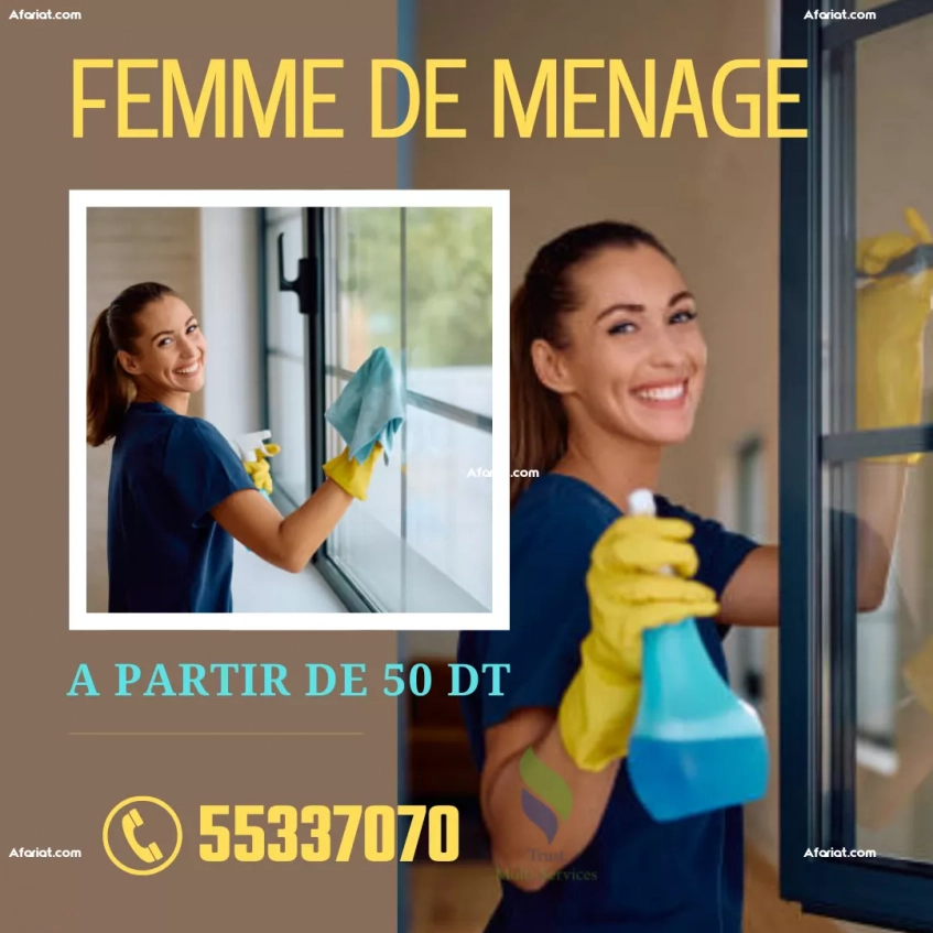 Femme de ménage par jour a JARDINS D'ENNASER