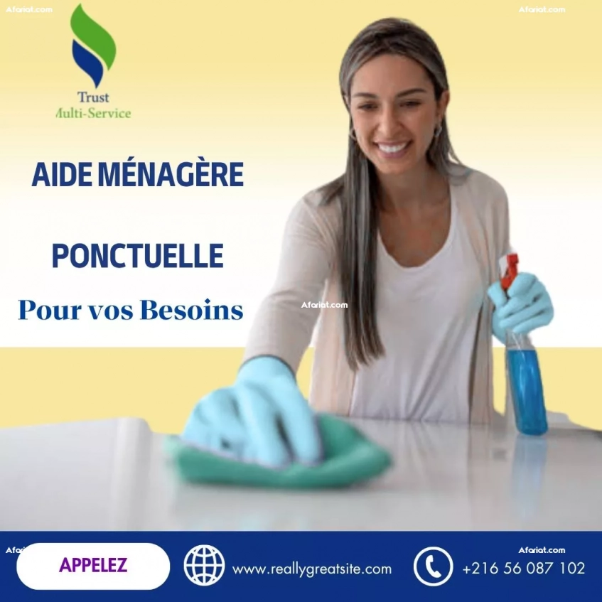 Femme de ménage à la journée à Bab Saadoun – Service fiable