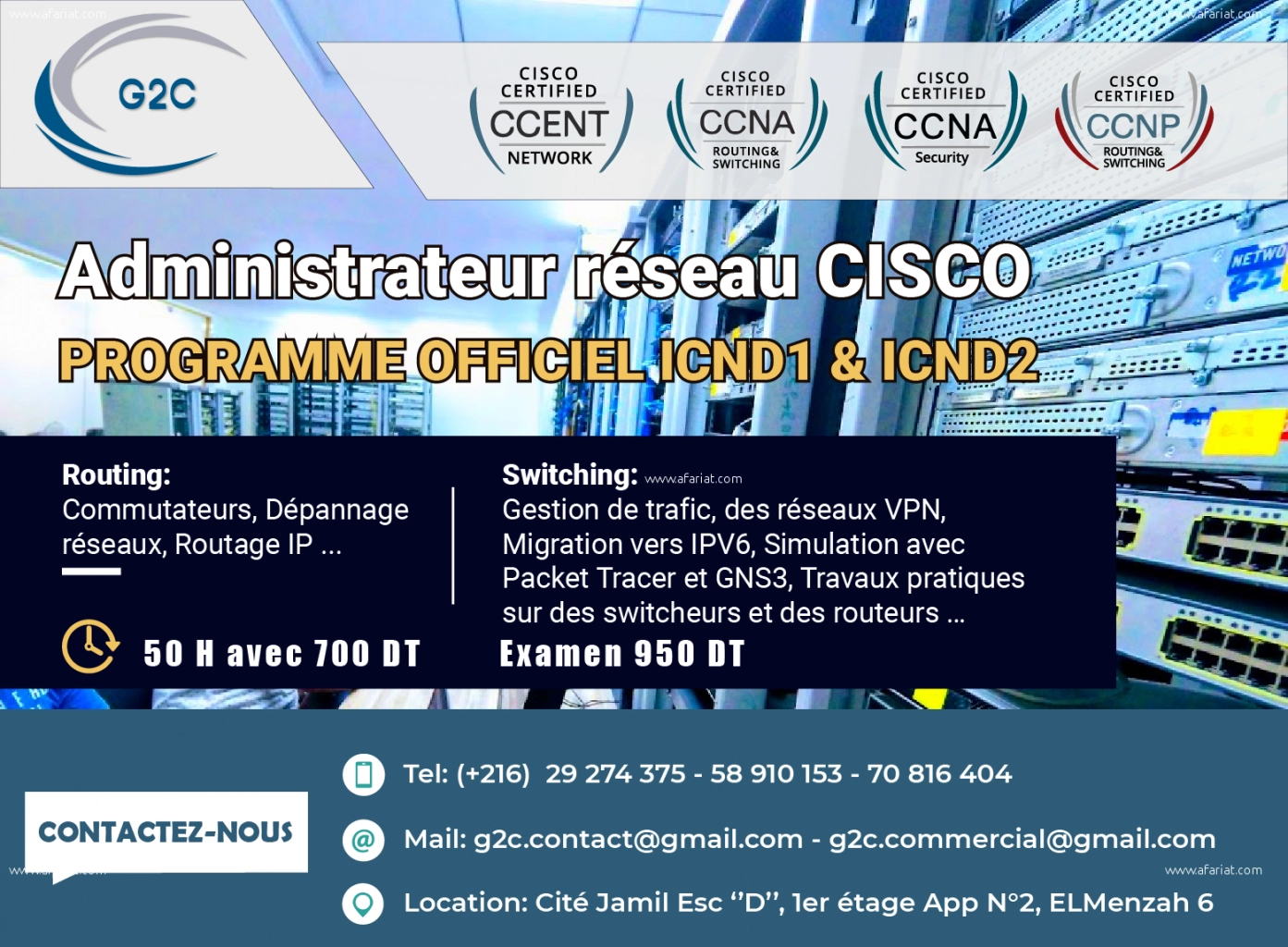 Formations et certification Cisco CCNA :