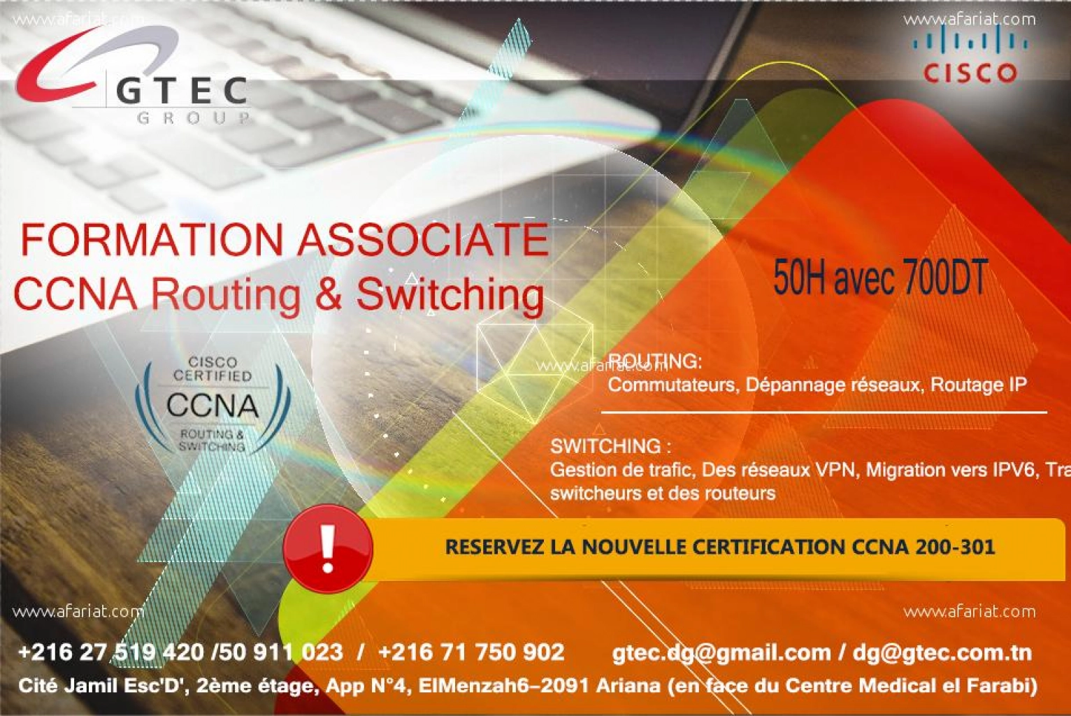 GTEC: Réduction sur la Certification CISCO CCNA