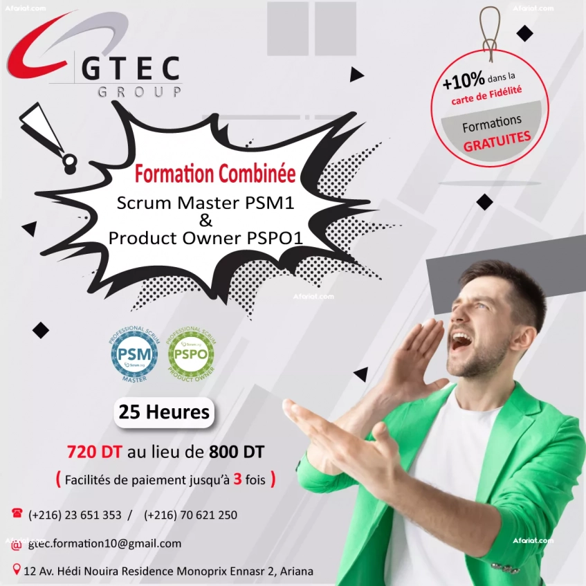 Réduction Formation Scrum Master & Product Owner