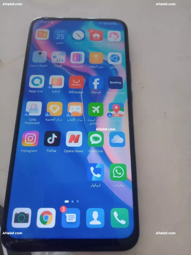 Huawei Y9 prime 2019. 4/128. fiyah dhrba 5fifa fi licron