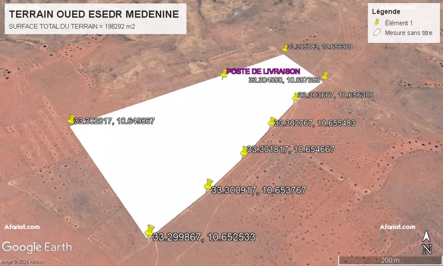 Parcelle de terrain adapté pour un projet solaire situé à Mednine