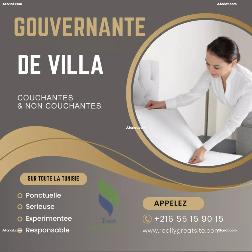 GOUVERNANTE DE VILLA NON COUCHANTE A MEGRINE