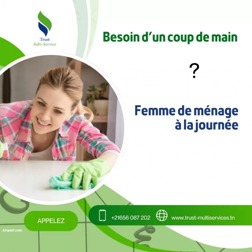 Besoin d’aide à la maison ? Service journalier à KORBA !"