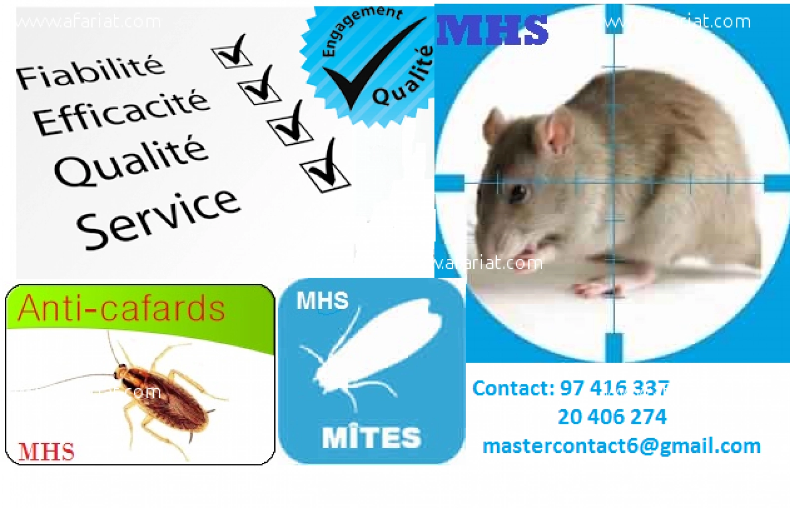 Société MHS 3D traitement cafard RATS SOURIS