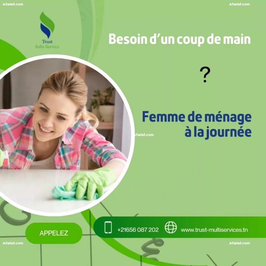 Besoin d'un coup de main ? femme de ménage à la journée au lac3"